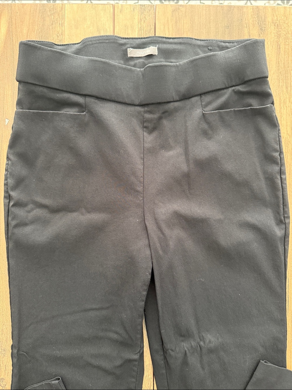 Maurices Black Straight Leg Pull-On Pants